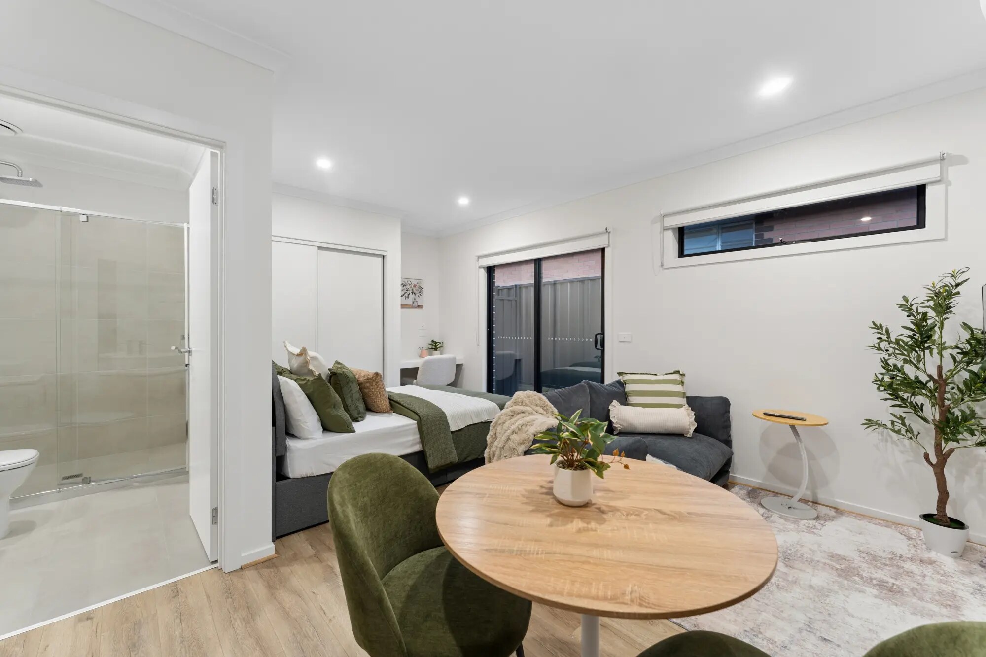 Illustrative furnished private studio with ensuite