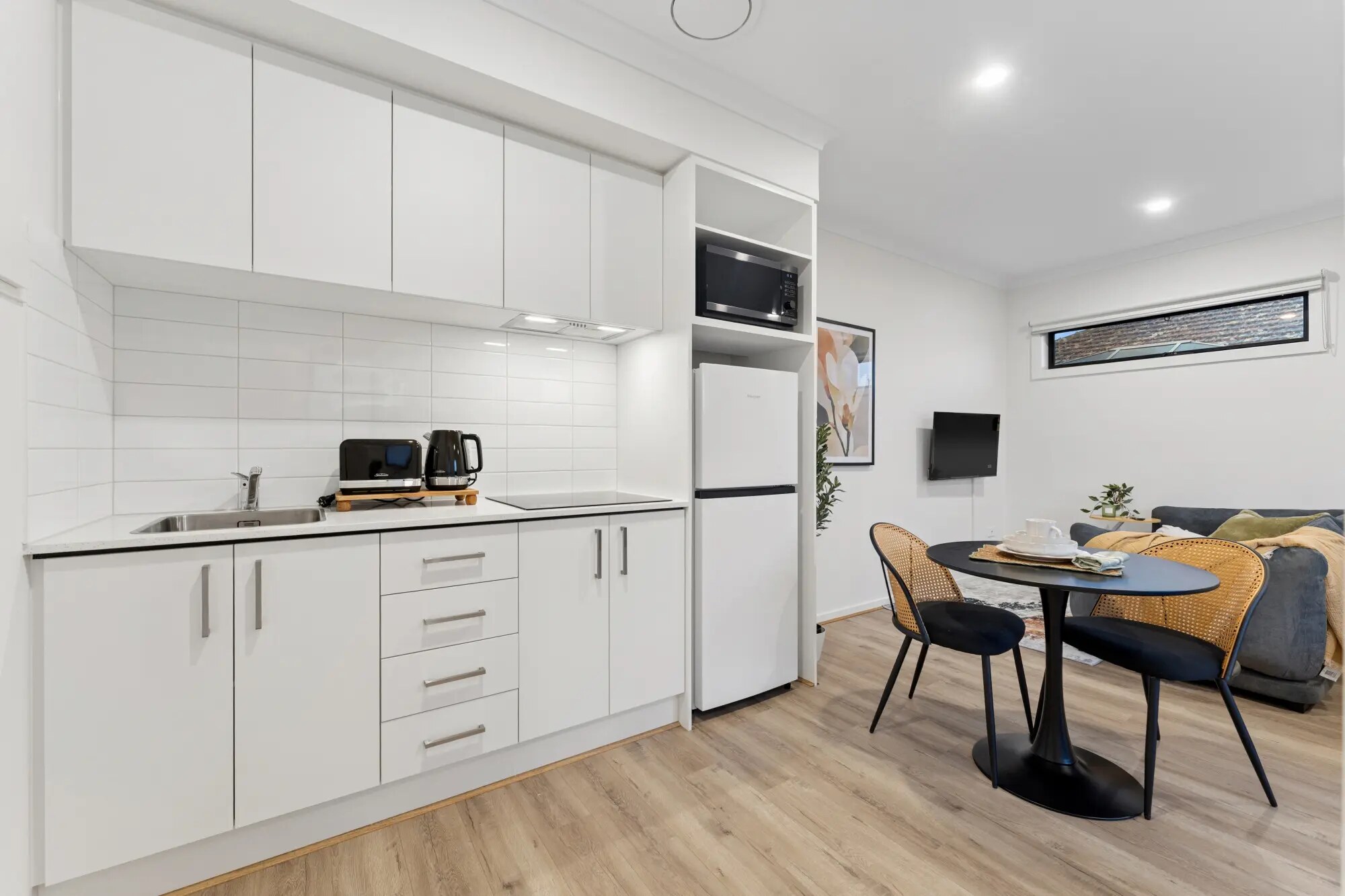 Illustrative full kitchen within a studio